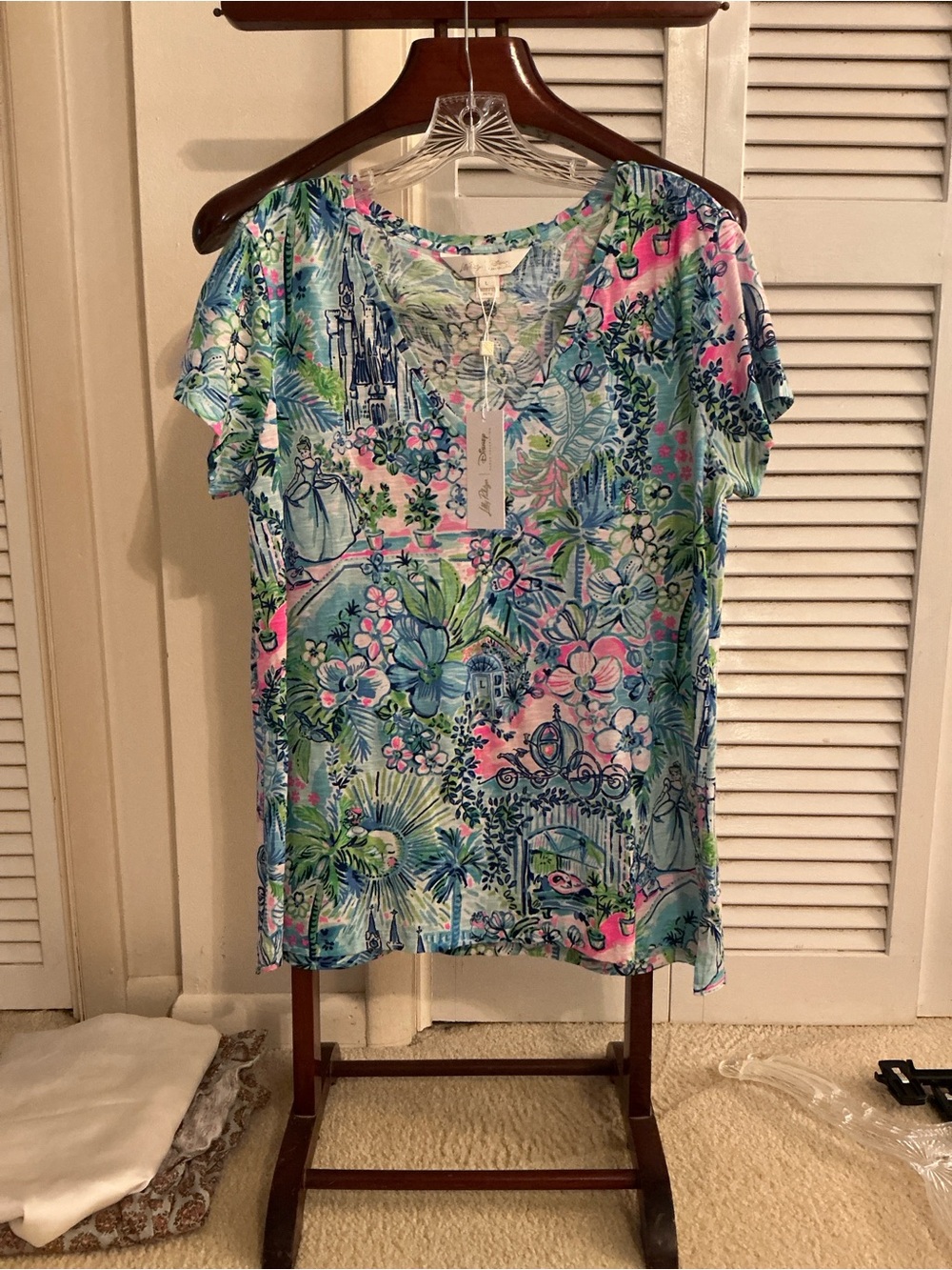 Lilly Pulitzer Tropical Garden Short-Sleeve Tee in Blue, Pink & Green